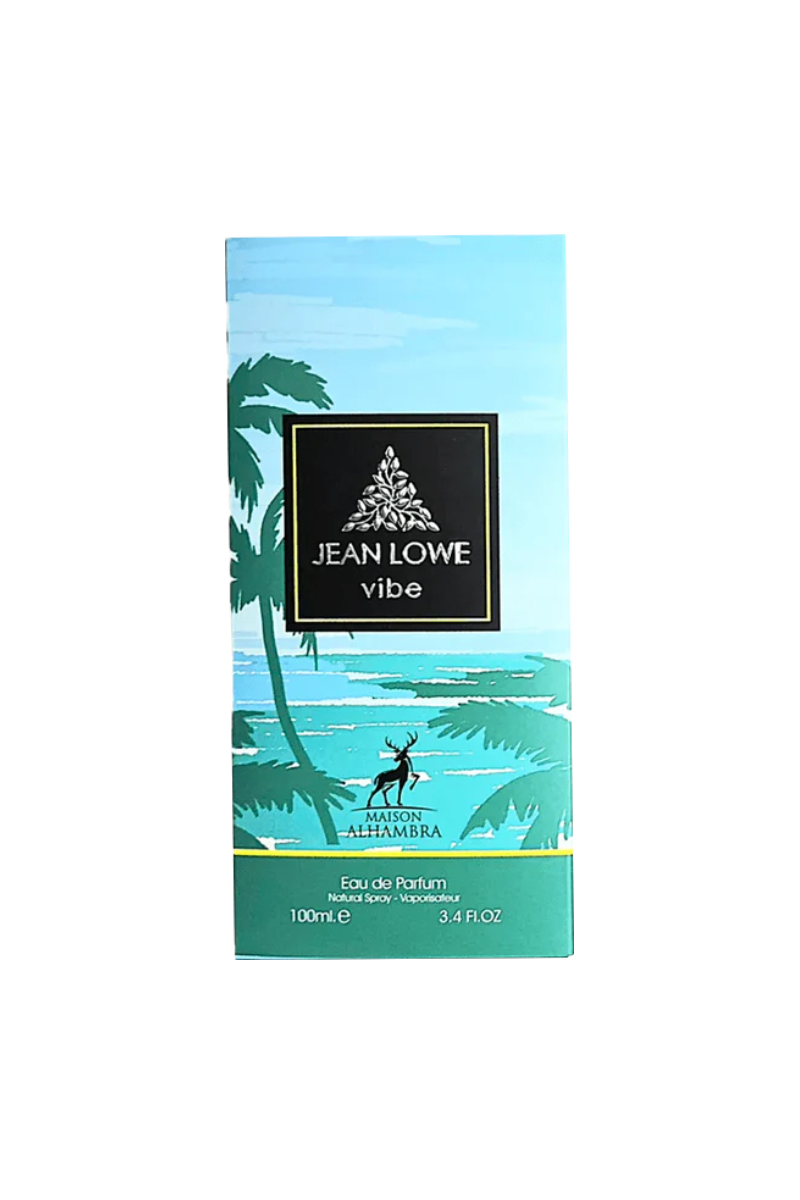 PERFUME JEAN LOWE VIBE – MAISON ALHAMBRA – EAU DE PARFUM – 100ML – UNISEX caja